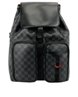 Utility Backpack, Canvas/Leather, Damier Graphite, DR4230, E, 3*